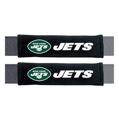 Fan Mats  LLC New York Jets Embroidered Seatbelt Pad - 2 Pieces Black