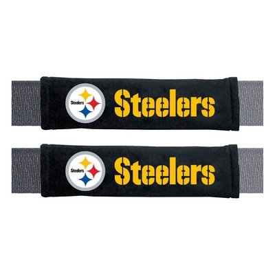 Fan Mats  LLC Pittsburgh Steelers Embroidered Seatbelt Pad - 2 Pieces Black