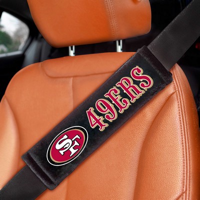 Fan Mats  LLC San Francisco 49ers Embroidered Seatbelt Pad - 2 Pieces Black