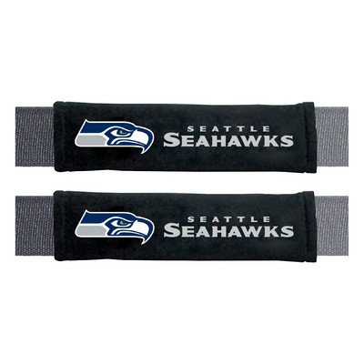 Fan Mats  LLC Seattle Seahawks Embroidered Seatbelt Pad - 2 Pieces Black