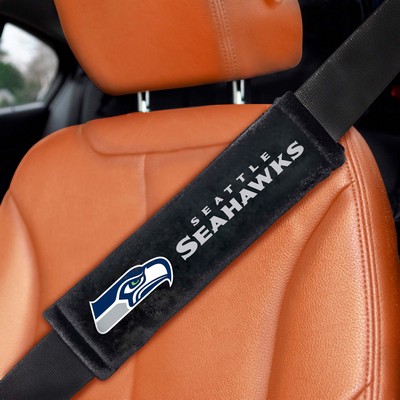 Fan Mats  LLC Seattle Seahawks Embroidered Seatbelt Pad - 2 Pieces Black