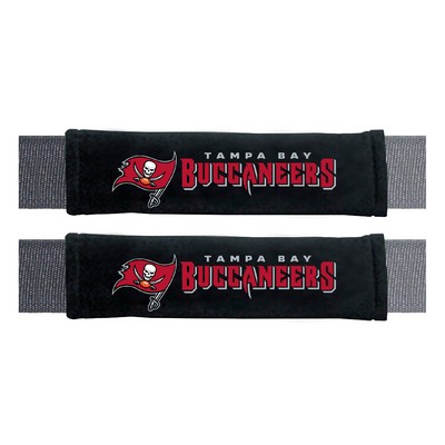 Fan Mats  LLC Tampa Bay Buccaneers Embroidered Seatbelt Pad - 2 Pieces Black