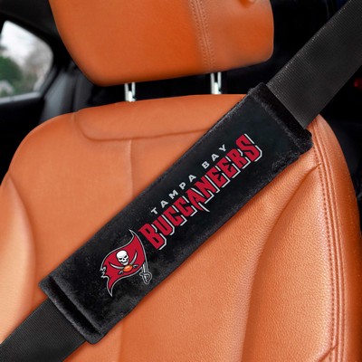 Fan Mats  LLC Tampa Bay Buccaneers Embroidered Seatbelt Pad - 2 Pieces Black