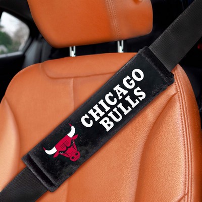 Fan Mats  LLC Chicago Bulls Embroidered Seatbelt Pad - 2 Pieces Black