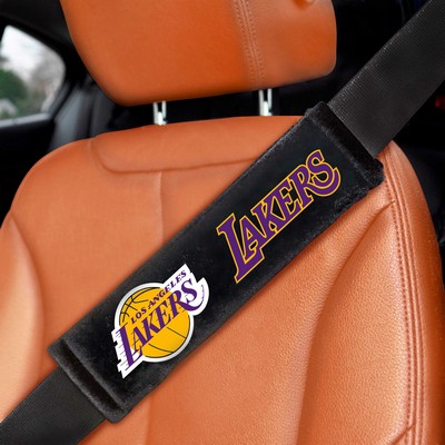 Fan Mats  LLC Los Angeles Lakers Embroidered Seatbelt Pad Pair Black