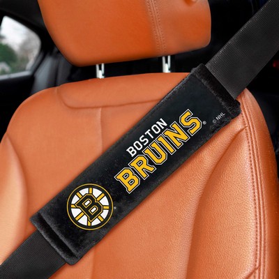 Fan Mats  LLC Boston Bruins Embroidered Seatbelt Pad Pair Black