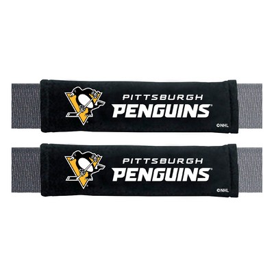 Fan Mats  LLC Pittsburgh Penguins Embroidered Seatbelt Pad - 2 Pieces Black