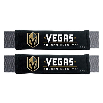 Fan Mats  LLC Vegas Golden Knights Embroidered Seatbelt Pad - 2 Pieces Black