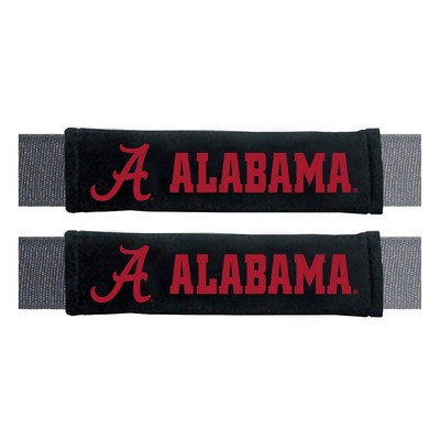 Fan Mats  LLC Alabama Crimson Tide Embroidered Seatbelt Pad - 2 Pieces Black