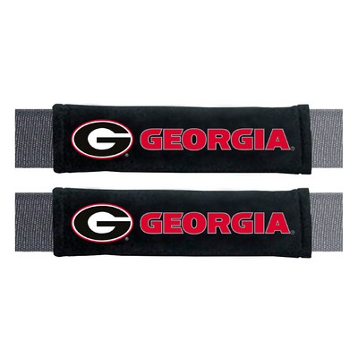 Fan Mats  LLC Georgia Bulldogs Embroidered Seatbelt Pad - 2 Pieces Black