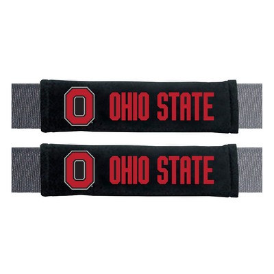 Fan Mats  LLC Ohio State Buckeyes Embroidered Seatbelt Pad - 2 Pieces Black