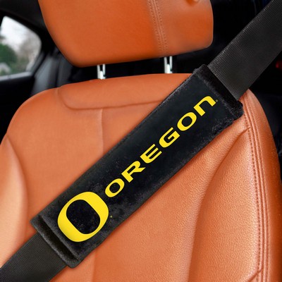 Fan Mats  LLC Oregon Ducks Embroidered Seatbelt Pad - 2 Pieces Black