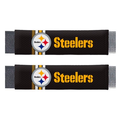 Fan Mats  LLC Pittsburgh Steelers Team Color Rally Seatbelt Pad - 2 Pieces Black