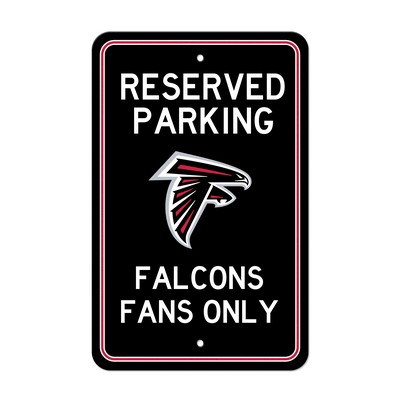 Fan Mats  LLC Atlanta Falcons Team Color Reserved Parking Sign Dcor 18in. X 11.5in. Lightweight Black