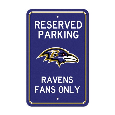 Fan Mats  LLC Baltimore Ravens Team Color Reserved Parking Sign Dcor 18in. X 11.5in. Lightweight Purple