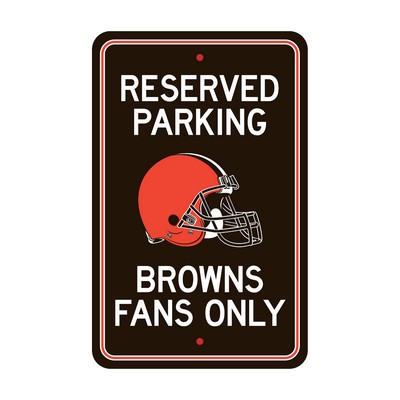 Fan Mats  LLC Cleveland Browns Team Color Reserved Parking Sign Dcor 18in. X 11.5in. Lightweight Brown