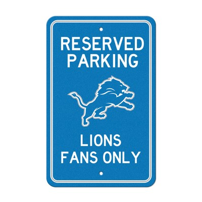 Fan Mats  LLC Detroit Lions Team Color Reserved Parking Sign Dcor 18in. X 11.5in. Lightweight Blue