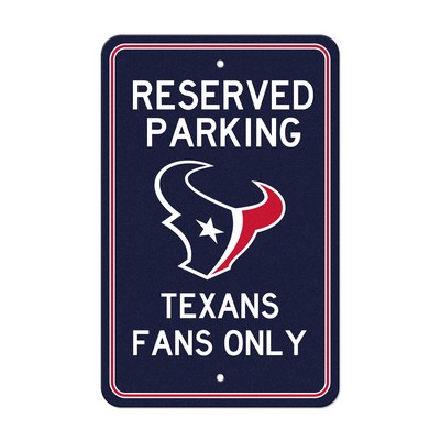 Fan Mats  LLC Houston Texans Team Color Reserved Parking Sign Dcor 18in. X 11.5in. Lightweight Navy