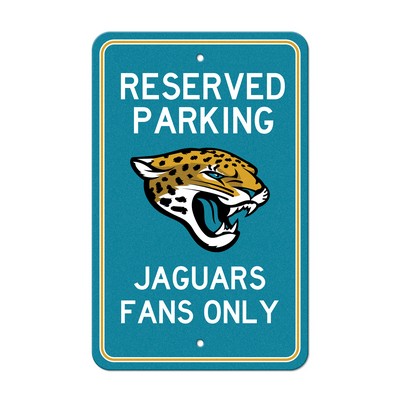 Fan Mats  LLC Jacksonville Jaguars Team Color Reserved Parking Sign Dcor 18in. X 11.5in. Lightweight Teal