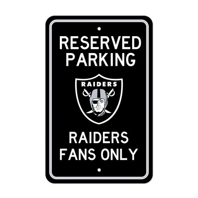 Fan Mats  LLC Las Vegas Raiders Team Color Reserved Parking Sign D�cor 18in. X 11.5in. Lightweight Black