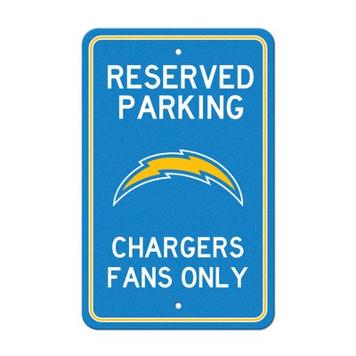 Fan Mats  LLC Los Angeles Chargers Team Color Reserved Parking Sign Dcor 18in. X 11.5in. Lightweight Blue