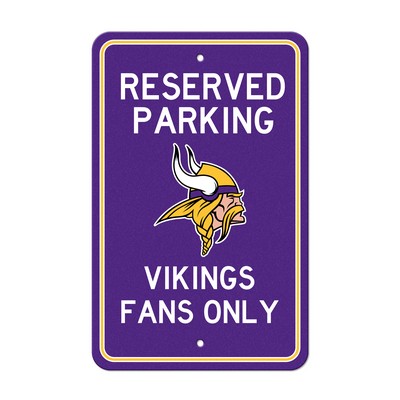 Fan Mats  LLC Minnesota Vikings Team Color Reserved Parking Sign Dcor 18in. X 11.5in. Lightweight Purple