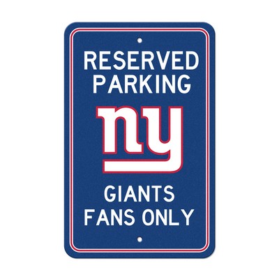 Fan Mats  LLC New York Giants Team Color Reserved Parking Sign Dcor 18in. X 11.5in. Lightweight Dark Blue