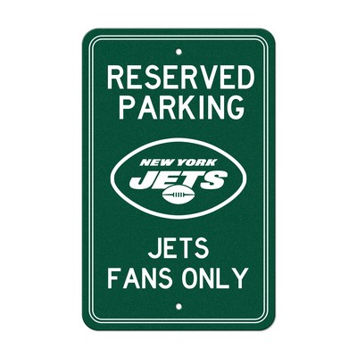 Fan Mats  LLC New York Jets Team Color Reserved Parking Sign Dcor 18in. X 11.5in. Lightweight Green