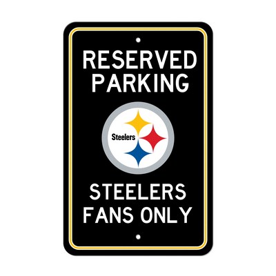 Fan Mats  LLC Pittsburgh Steelers Team Color Reserved Parking Sign Dcor 18in. X 11.5in. Lightweight Black