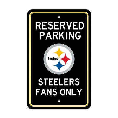 Fan Mats  LLC Pittsburgh Steelers Parking Sign Black