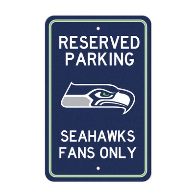 Fan Mats  LLC Seattle Seahawks Team Color Reserved Parking Sign Dcor 18in. X 11.5in. Lightweight Navy