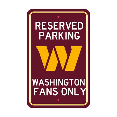 Fan Mats  LLC Washington Commanders Commanders Team Color Reserved Parking Sign Dcor 18in. X 11.5in. Lightweight Maroon