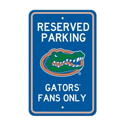 Fan Mats  LLC Florida Gators Team Color Reserved Parking Sign D�cor 18in. X 11.5in. Lightweight Blue