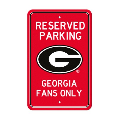 Fan Mats  LLC Georgia Bulldogs Team Color Reserved Parking Sign Dcor 18in. X 11.5in. Lightweight Black