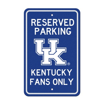 Fan Mats  LLC Kentucky Wildcats Team Color Reserved Parking Sign Dcor 18in. X 11.5in. Lightweight Blue