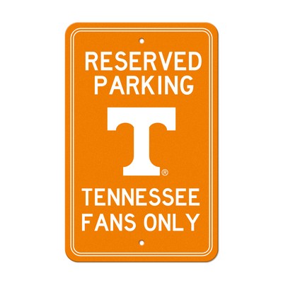 Fan Mats  LLC Tennessee Volunteers Team Color Reserved Parking Sign Dcor 18in. X 11.5in. Lightweight Orange