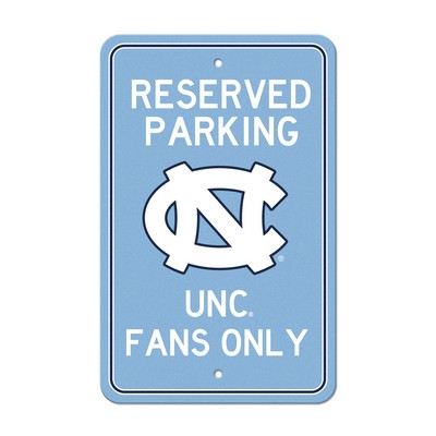 Fan Mats  LLC North Carolina Tar Heels Team Color Reserved Parking Sign Dcor 18in. X 11.5in. Lightweight Blue