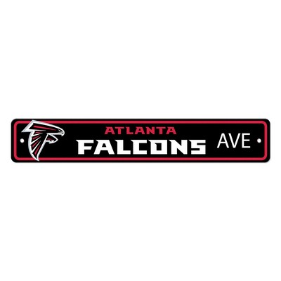 Fan Mats  LLC Atlanta Falcons Team Color Street Sign Dcor 4in. X 24in. Lightweight Black