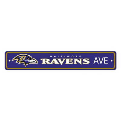 Fan Mats  LLC Baltimore Ravens Street Sign Black