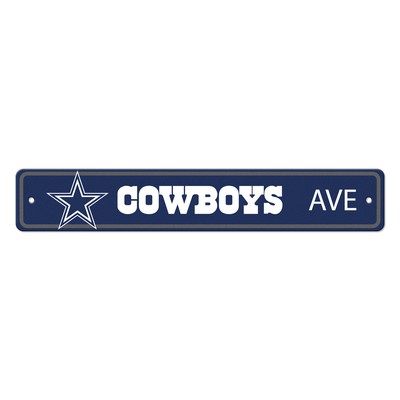 Fan Mats  LLC Dallas Cowboys Team Color Street Sign Dcor 4in. X 24in. Lightweight Navy