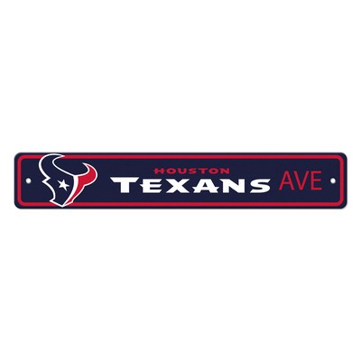 Fan Mats  LLC Houston Texans Team Color Street Sign Dcor 4in. X 24in. Lightweight Navy