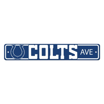 Fan Mats  LLC Indianapolis Colts Team Color Street Sign Dcor 4in. X 24in. Lightweight Blue