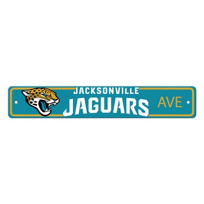 Fan Mats  LLC Jacksonville Jaguars Team Color Street Sign Dcor 4in. X 24in. Lightweight Teal