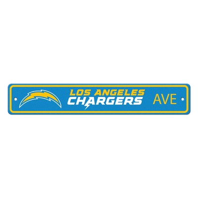 Fan Mats  LLC Los Angeles Chargers Team Color Street Sign Dcor 4in. X 24in. Lightweight Blue