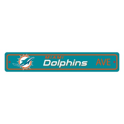 Fan Mats  LLC Miami Dolphins Street Sign Aqua