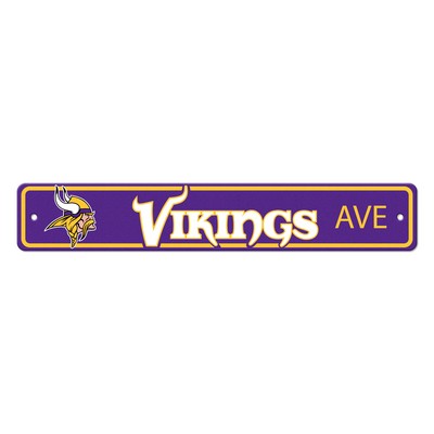 Fan Mats  LLC Minnesota Vikings Team Color Street Sign Dcor 4in. X 24in. Lightweight Purple
