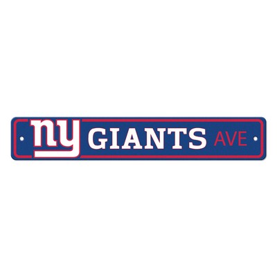 Fan Mats  LLC New York Giants Team Color Street Sign Dcor 4in. X 24in. Lightweight Dark Blue