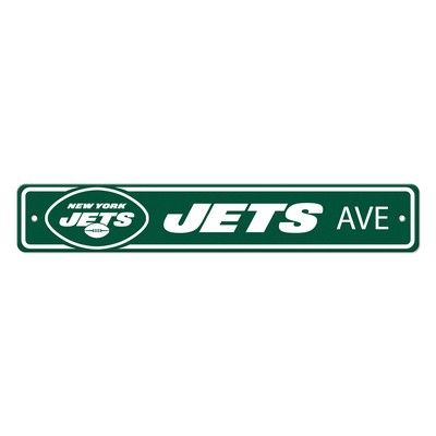 Fan Mats  LLC New York Jets Team Color Street Sign Dcor 4in. X 24in. Lightweight Green