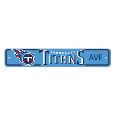 Fan Mats  LLC Tennessee Titans Team Color Street Sign Dcor 4in. X 24in. Lightweight Navy