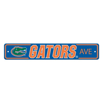 Fan Mats  LLC Florida Gators Team Color Street Sign Dcor 4in. X 24in. Lightweight Blue